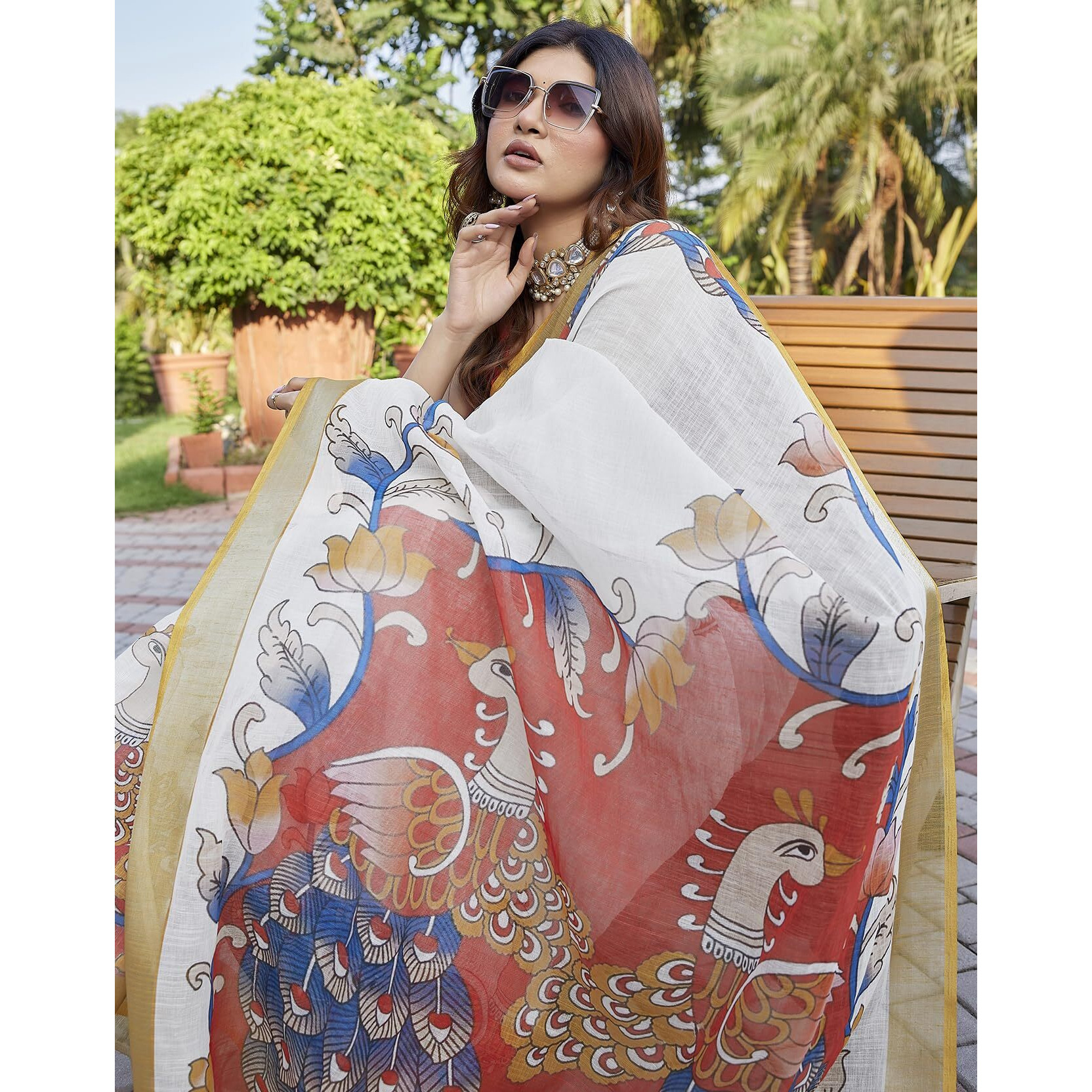 Yashika Women's Cotton Silk Digital Printed Saree|Sarees for Women (AZ-YS-P1-TIGER22)
