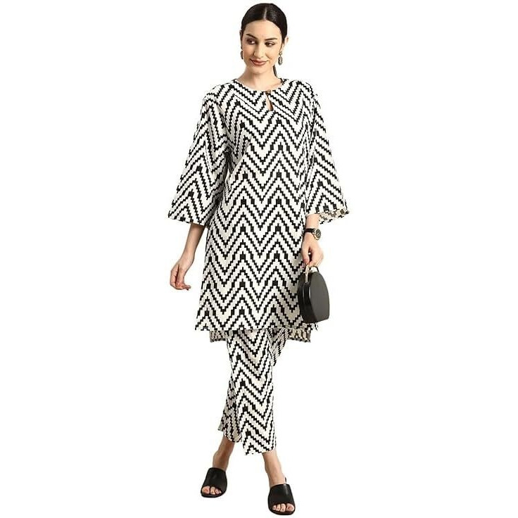 Yashika Floral Regular Printed Cotton Blend Straight Kurta Pant Set-Elegant Ethnic Wear Ensemble Modern Women, Perfect for Any Occasion (AZ-YS-OG-KS2117-Parent_White
