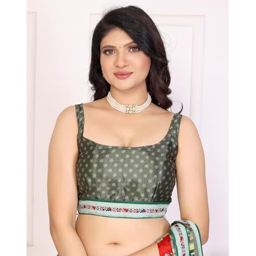 Yashika Women's Tussar Silk With Lace Printed Sari Saree with Blouse|saree for Women | Saree | New Sari | Latest Saree (AZ-YS-P1-ANUJA PISTA LACE)
