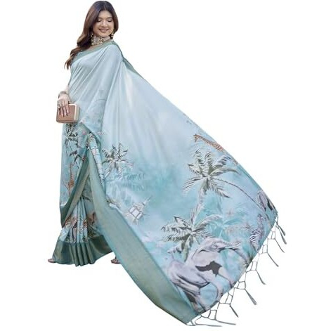 Yashika Women's Cotton Silk Dola Border Digital Printed Saree|Sarees for Women (AZ-YS-P1-DOBBY 05)