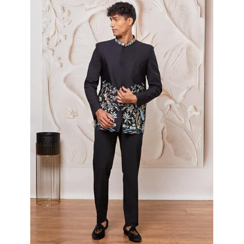 VASTRAMAY Mens Embroidered Jodhpuri Jacket & Pant Set  Regal Ethnic Wear for Weddings & Festive Occasions
