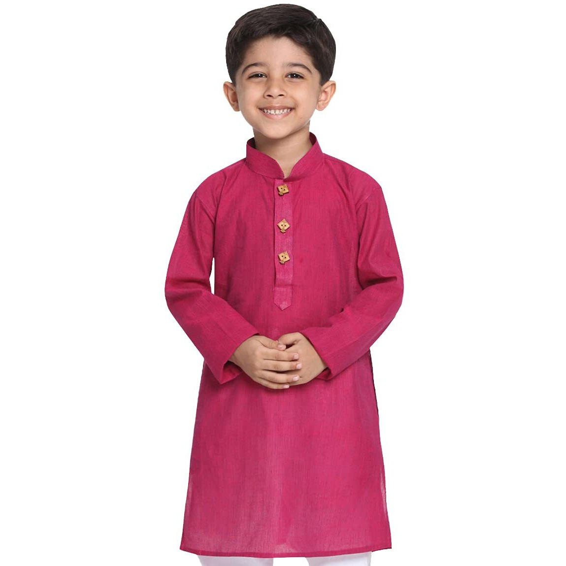 VASTRAMAY Boys' Handloom Purple Kurta Boys' Handloom Purple Kurta_6-7 Years_Purple