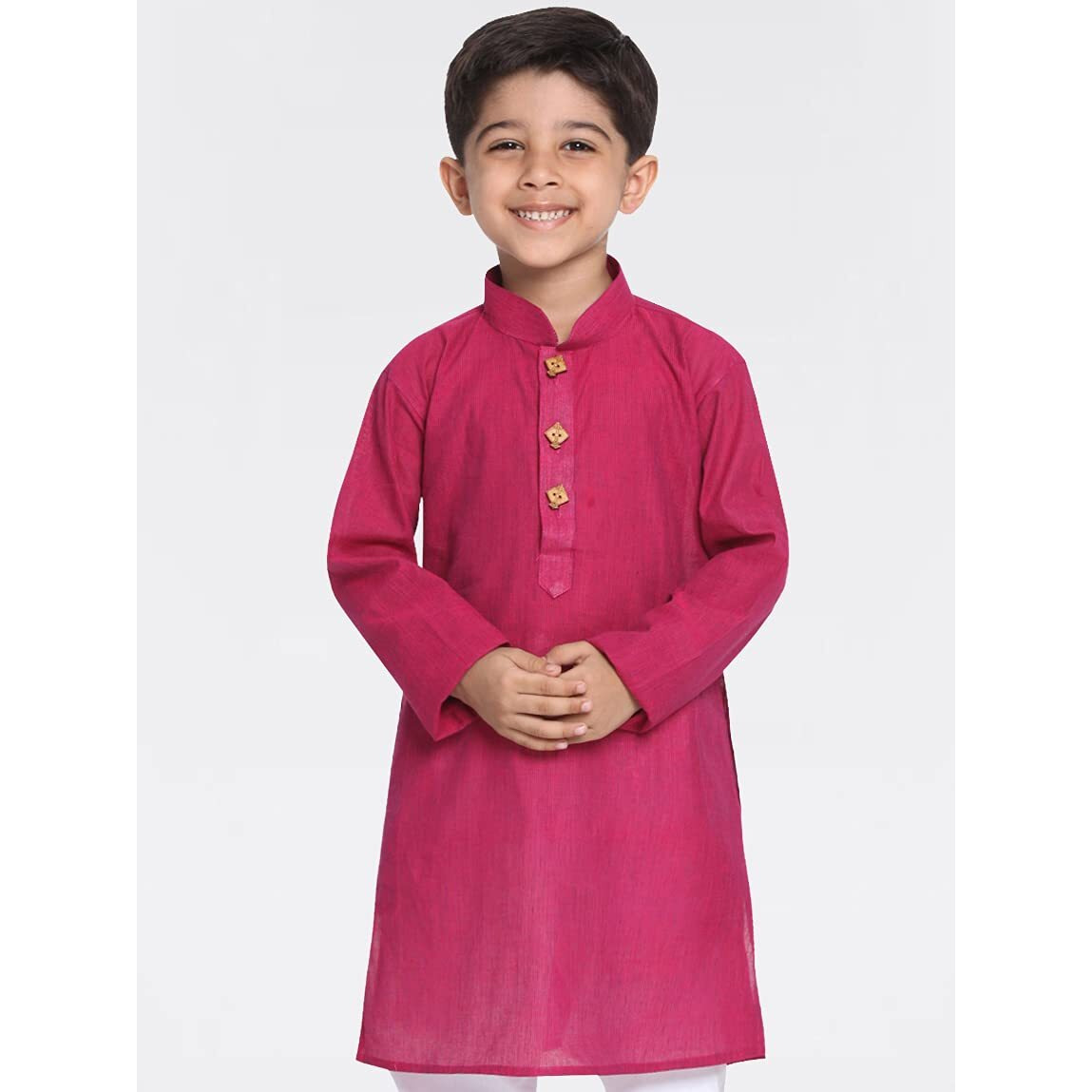 VASTRAMAY Boys' Handloom Purple Kurta Boys' Handloom Purple Kurta_6-7 Years_Purple