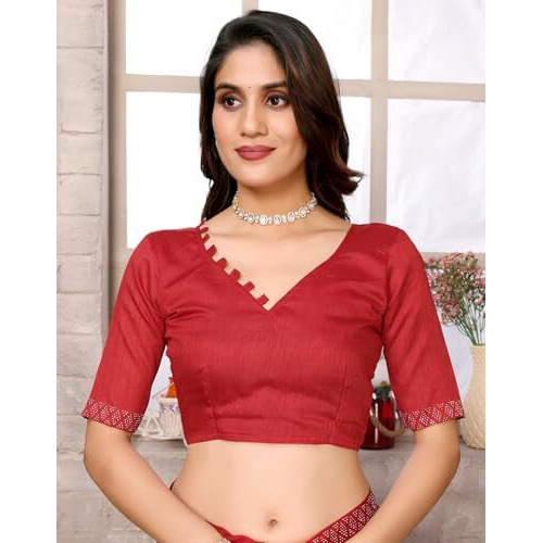 Yashika Women's Woven Chiffon Latest Black Rangoli Fabric Saree with Lace and Blouse Material (AZ-YS-P1-SWARNA-TANIKSHA-Parent_Red)
