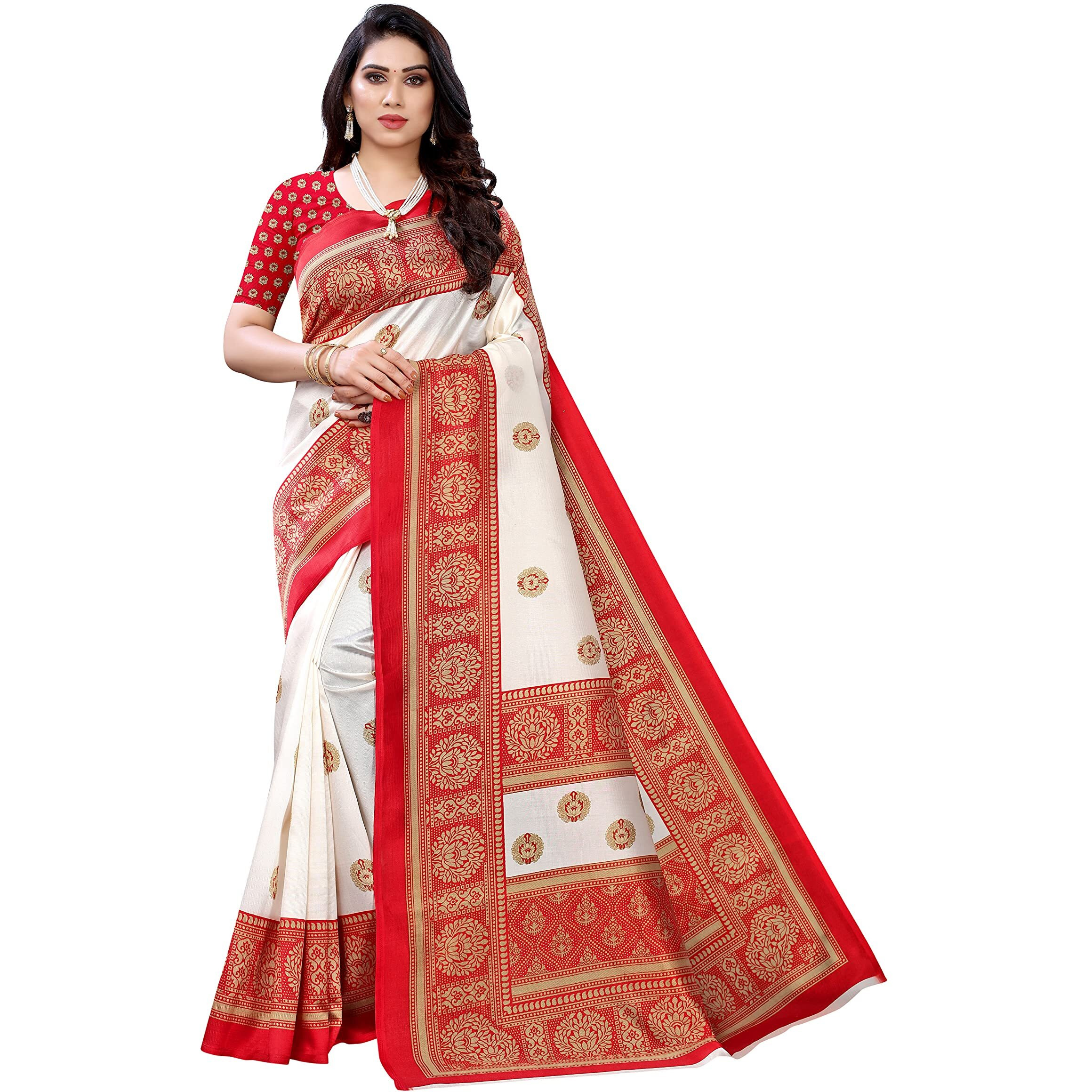 Yashika womens Art Silk Sarees (AAMRAPALI RED