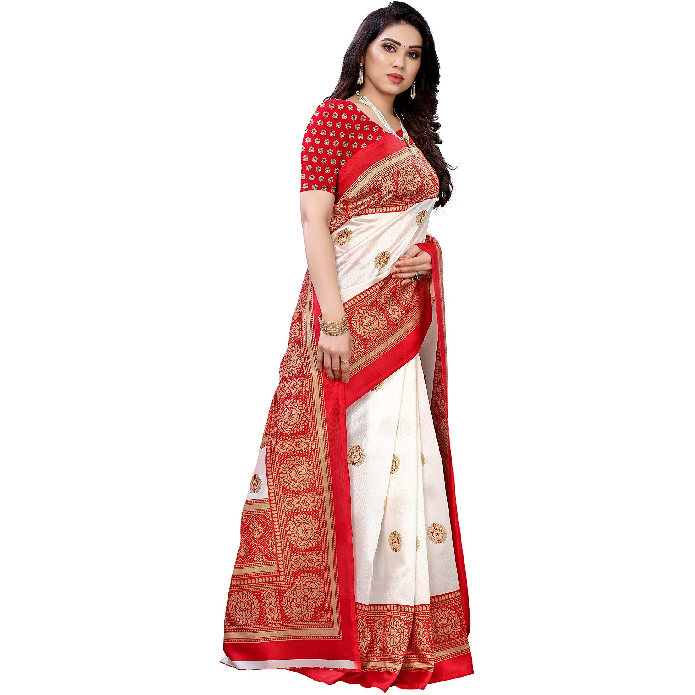 Yashika womens Art Silk Sarees (AAMRAPALI RED