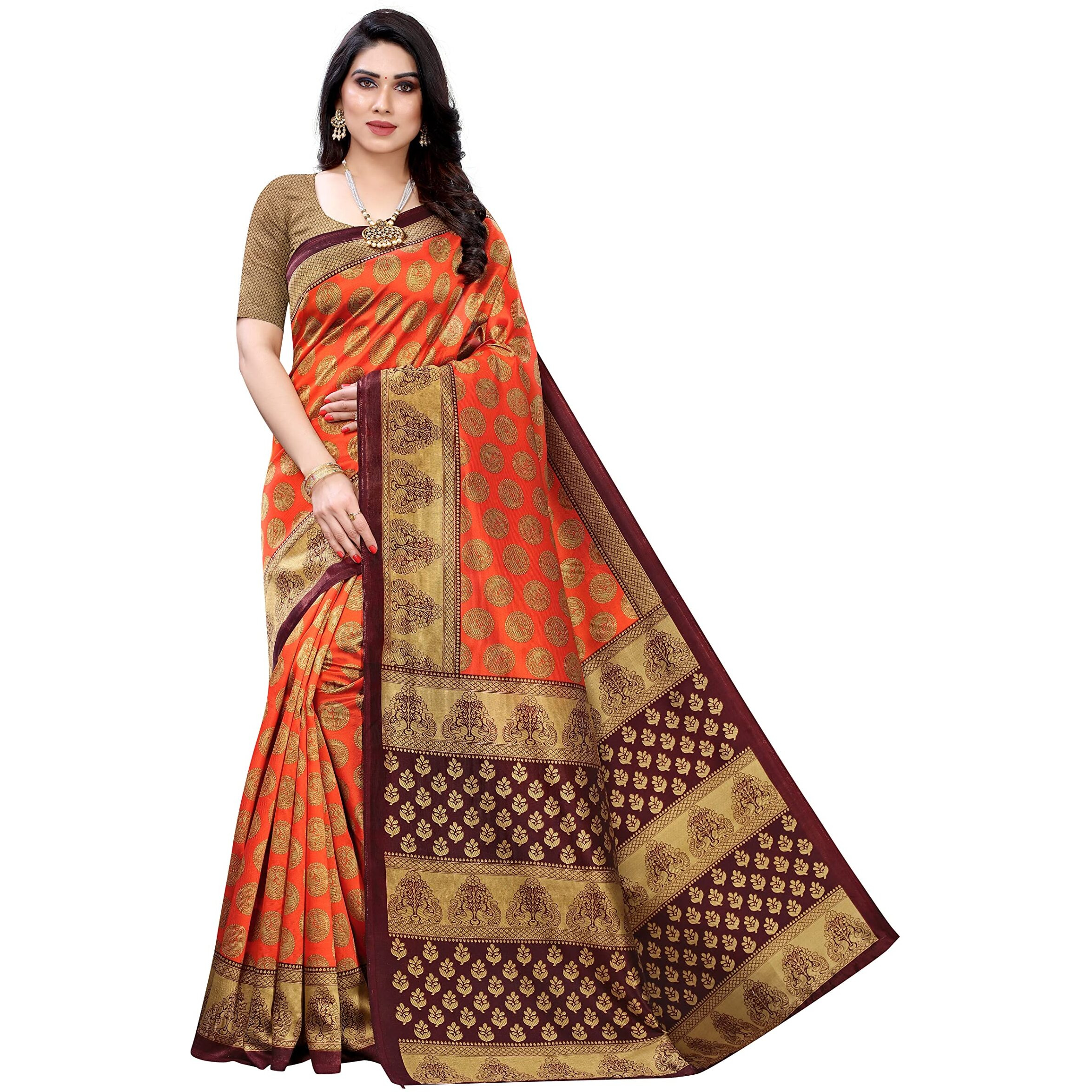 Yashika Womens Art Silk Saree (ALIFA Orange