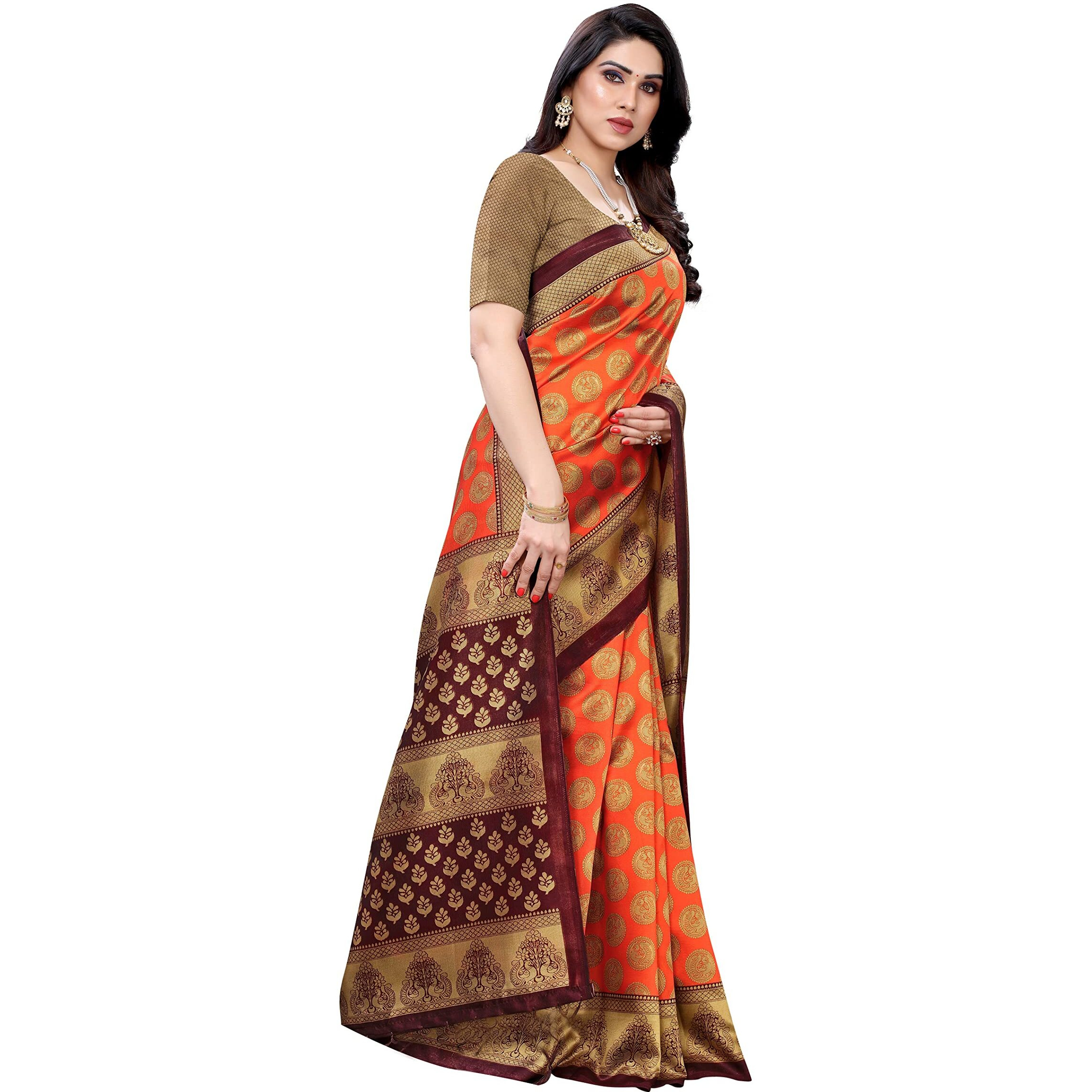 Yashika Womens Art Silk Saree (ALIFA Orange
