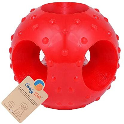 Goofy Tails Dog Ball Dog Toys Combo, Hard Squeaky Rubber Ball + Hole Ball Toys for Dogs, Chew Toys for Dogs, Squeaky Toys for Dogs, Ball for Dogs (Blue/Green/Orange)