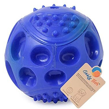 Goofy Tails Dog Ball Dog Toys Combo, Hard Squeaky Rubber Ball + Hole Ball Toys for Dogs, Chew Toys for Dogs, Squeaky Toys for Dogs, Ball for Dogs (Blue/Green/Orange)