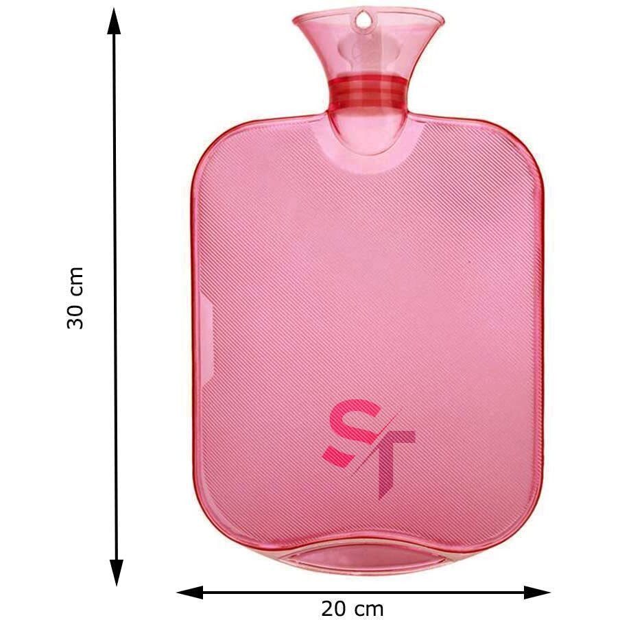 SHOPPOFOBIX Transparent Hot Water Bag for Pain Relief (Red)- Silicone