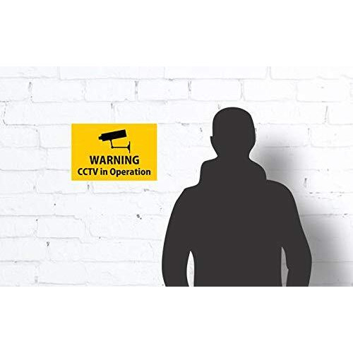 CVANU Warning Sign Sticker for CCTV Security Camera (Pack 6) CV-07
