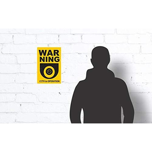 CVANU Warning Sign Sticker for CCTV Security Camera (Pack 6) CV-09