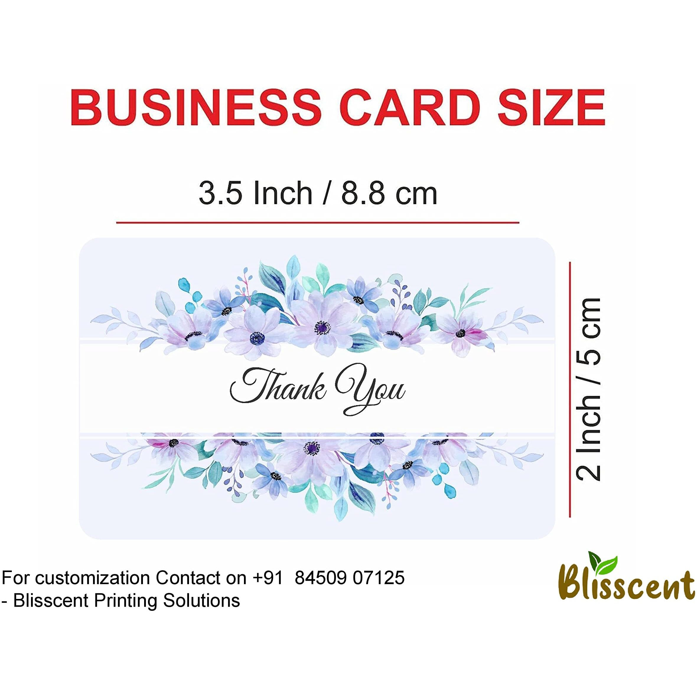 Blisscent Thank You Card for Your Business | Thanks Cards to Customer, Appreciation Cards for Small Business Owners & Sellers (3.5 x 2 Inch) (50, Floral Design 4)