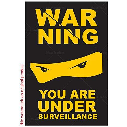 CVANU Warning Sign Sticker for CCTV Security Camera (Pack 8) CV-10