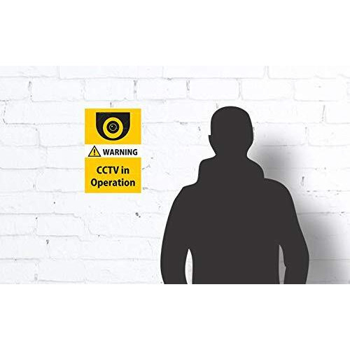 CVANU Warning Sign Sticker for CCTV Security Camera (Pack 8) CV-06