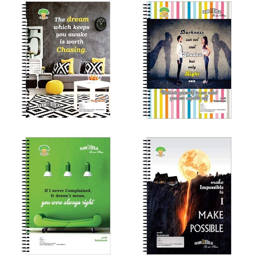 amblitz Spiral Notebook (A4, 400 pages) Single Line Ruled