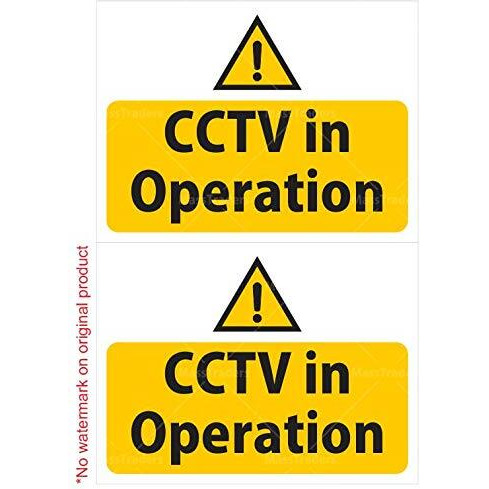 CVANU Warning Sign Sticker for CCTV Security Camera (Pack 10) CV-4
