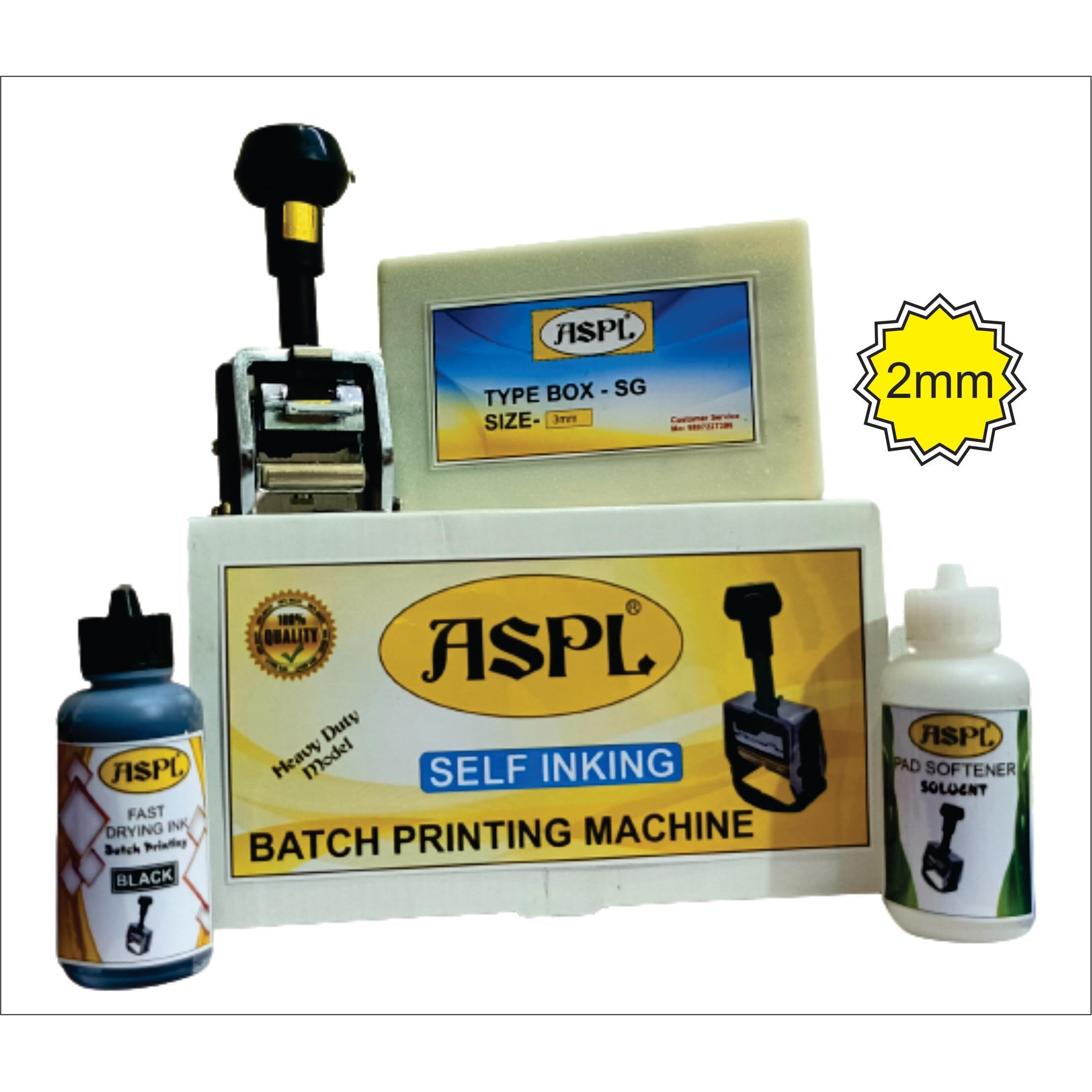 ASPL Premium Batch Printing Machine (Batch NO., Packing Date, Expiry Date, MUXIMUM Retail Price, NET Weight, Quantity, Size, ETC.) (2mm) M22