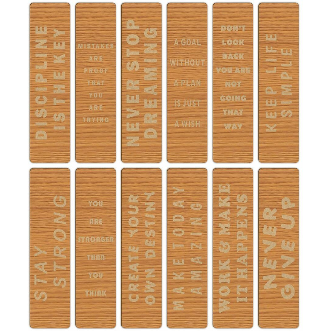 CVANU Positive Quotes Wooden Bookmark Gift for Book Reader, Book Lovers(Set of 60)_c3