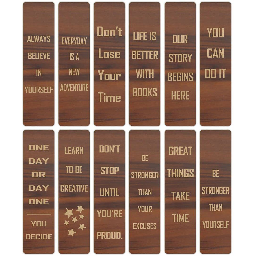CVANU Positive Quotes Wooden Bookmark Gift for Book Reader, Book Lovers(Set of 48)_c5