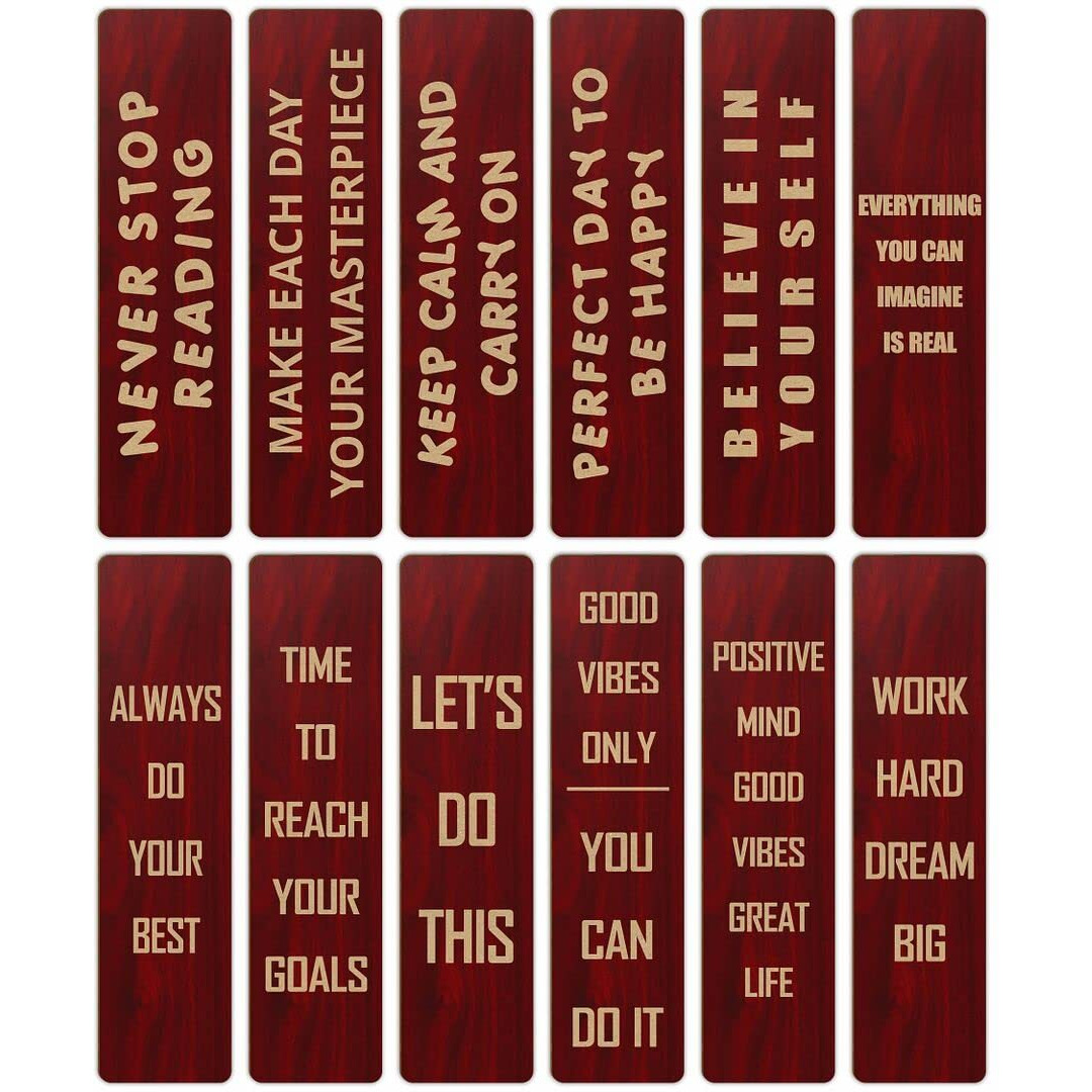 CVANU Positive Quotes Wooden Bookmark Gift for Book Reader, Book Lovers(Set of 48)_c2