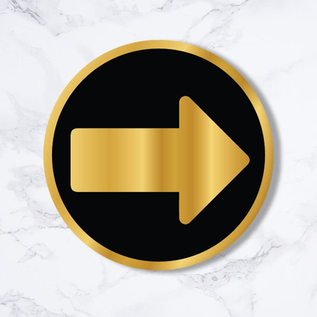 CVANU Circle DIRECTION Acrylic Sign Board Self-Adhesive for Office, Cafe, Business, Malls Sign Board (Set of 2) c_104