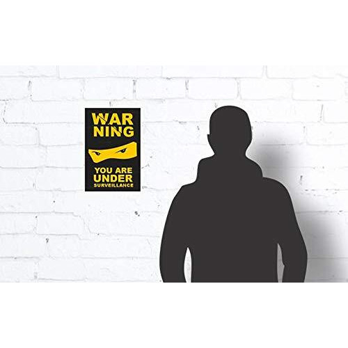 CVANU Warning Sign Sticker for CCTV Security Camera (Pack 6) CV-10