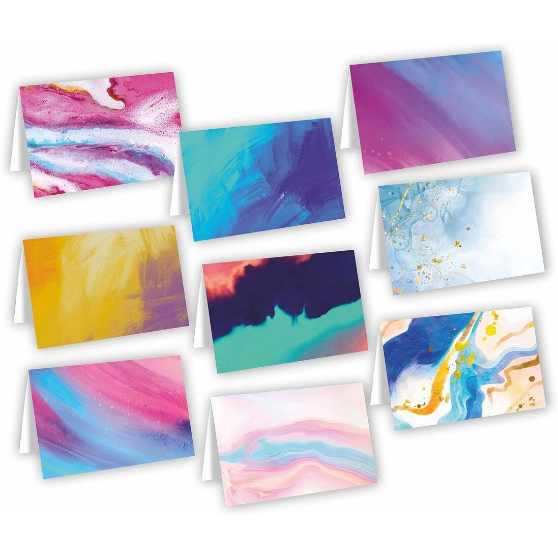 CVANU Attractive 9 Designs Greeting Cards, Blank Notecard With Envelopes for Office, All Occasion(36pcs)(3x4 inch)_c12