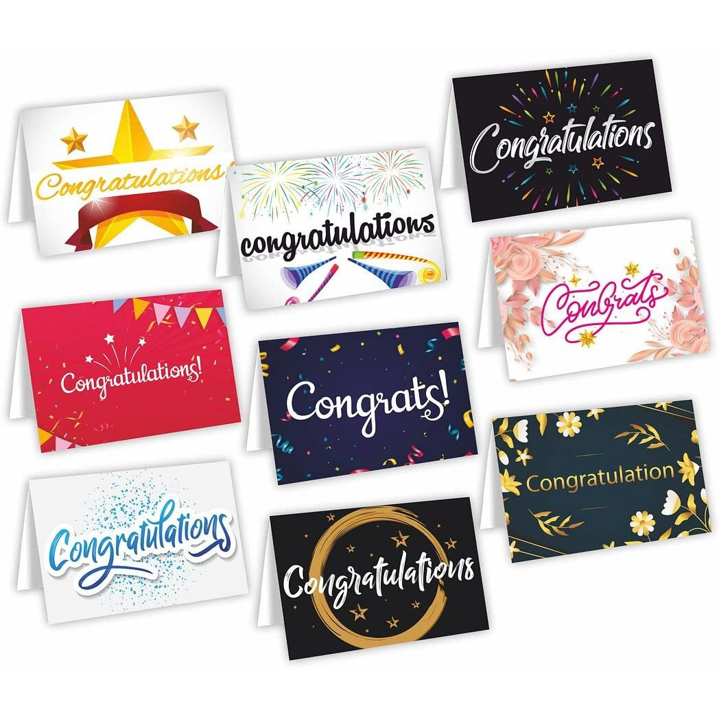CVANU 9 Designs Greeting Card, Message Notecard with Envelope for Best Wishes, All Occasion (9pc)(3x4inch)_c28-a14