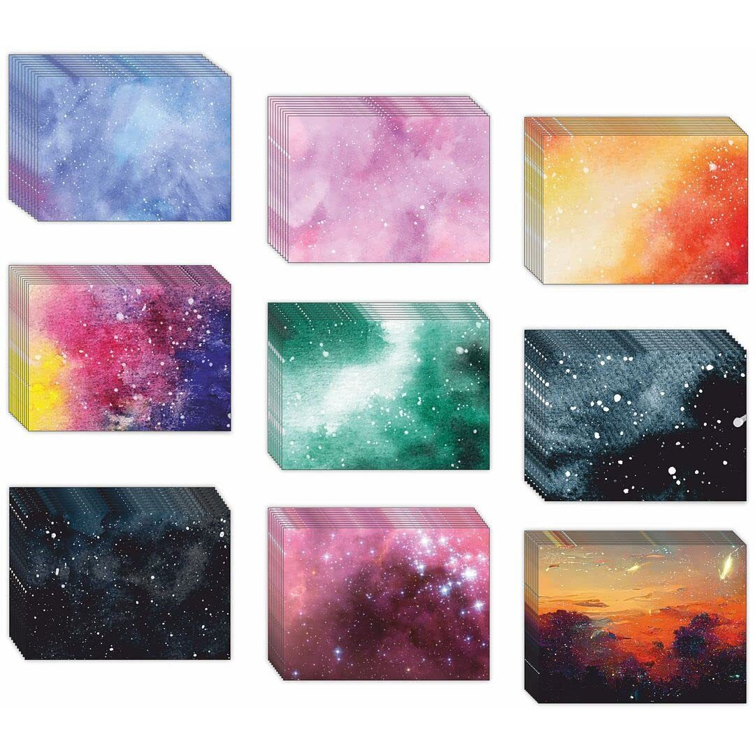 CVANU 9 Designs Greeting Card, Message Notecard with Envelope for Best Wishes, All Occasion (9pc)(3x4inch)_c23-a9