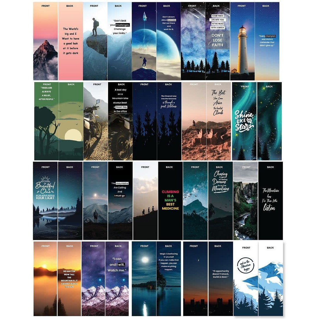 CVANU Positive Quotes Theme Printed Bookmark for Books_Set of 20 (15.2 x3.8cm)_c9