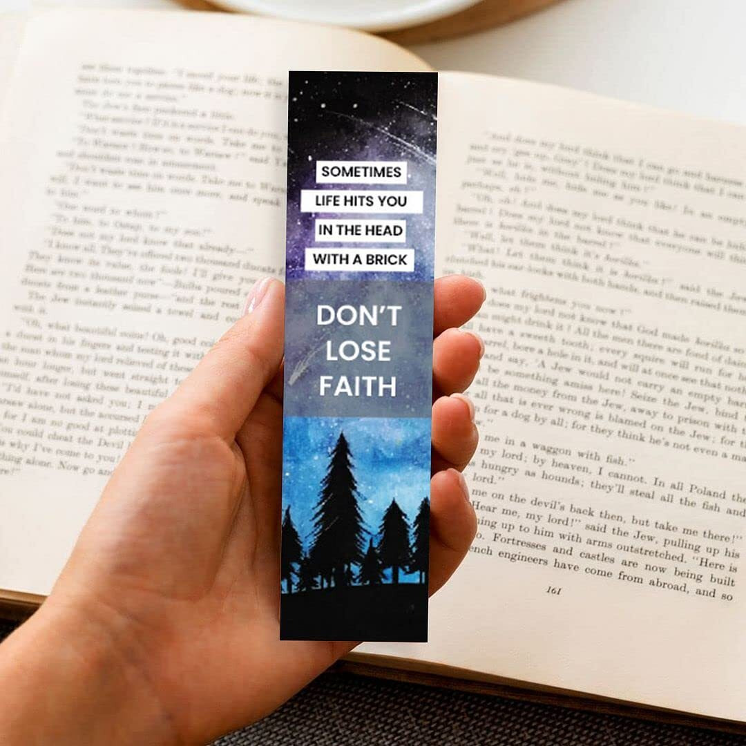 CVANU Positive Quotes Theme Printed Bookmark for Books_Set of 20 (15.2 x3.8cm)_c9