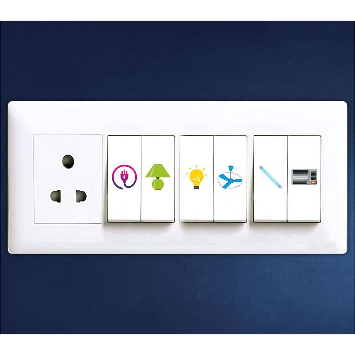 CVANU Switch ID Sticker Clear Vinyl Labels 2-A4 Sheet for Home, Office_Electric Board Appliances_Multicolor