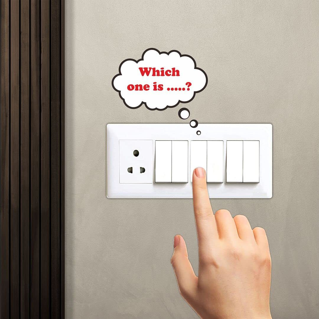 CVANU Switch ID Sticker Clear Vinyl Labels 2-A4 Sheet for Home, Office_Electric Board Appliances_Multicolor