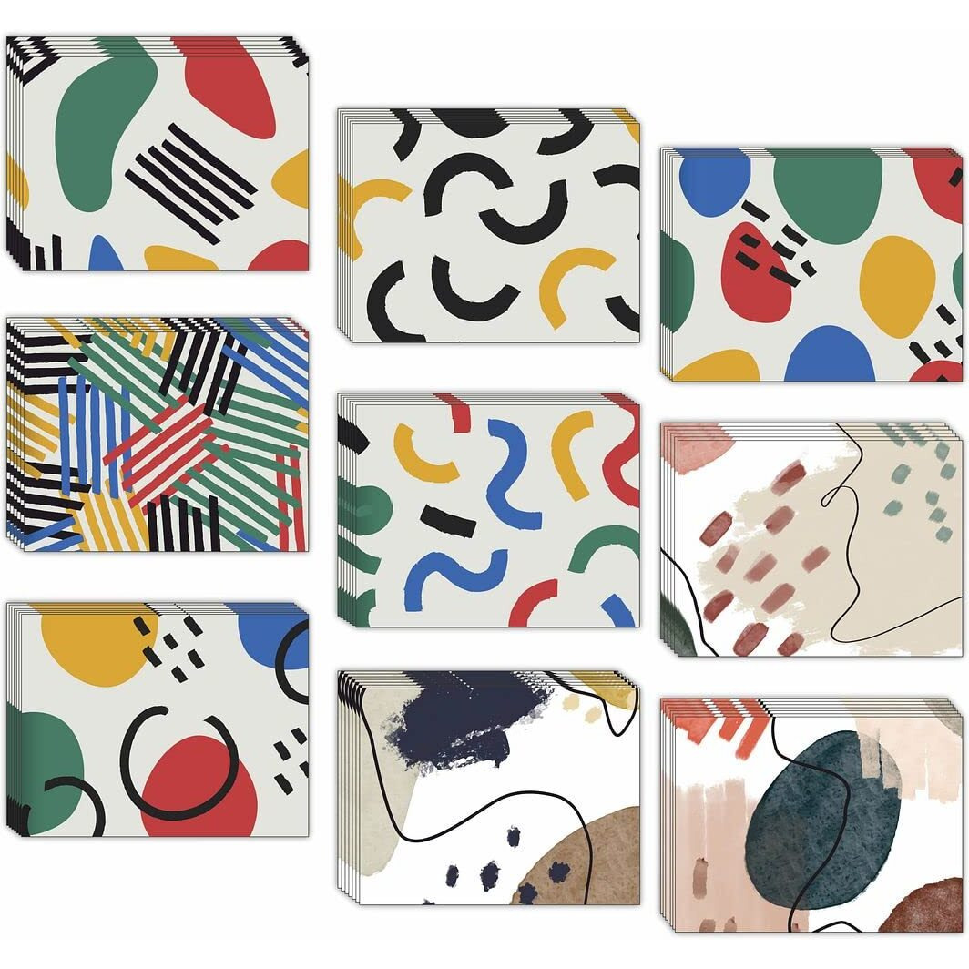 CVANU Attractive 9 Designs Greeting Cards, Blank Notecard With Envelopes for Office, All Occasion(36pcs)(3x4 inch)_c11