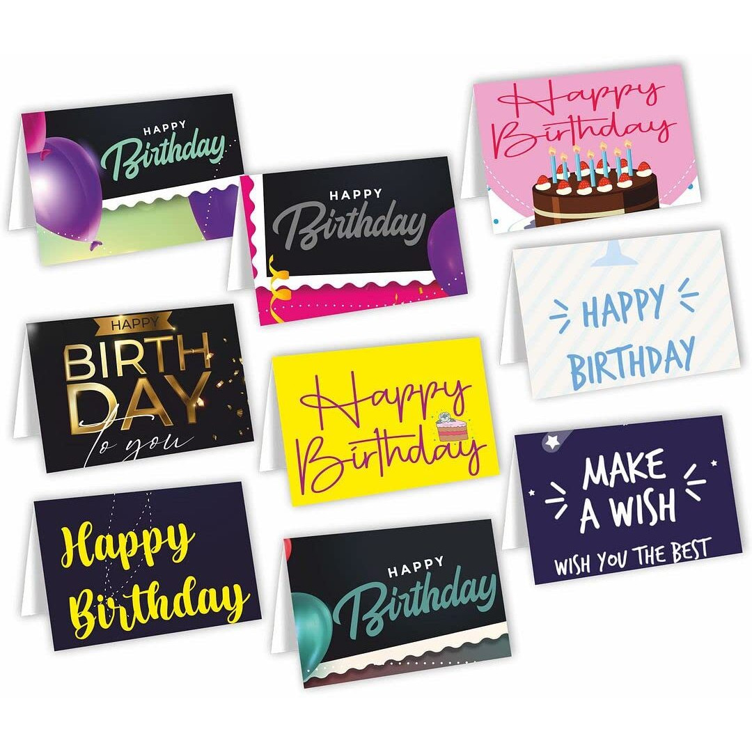 CVANU Attractive 9 Designs Greeting Cards, Blank Notecard With Envelopes for Office, All Occasion(54pcs)(3x4 inch)_c18
