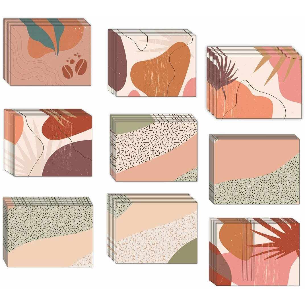 CVANU Attractive 9 Designs Greeting Cards, Blank Notecard with Envelopes for Office, All Occasion(54pc)(3x4inch)_c29