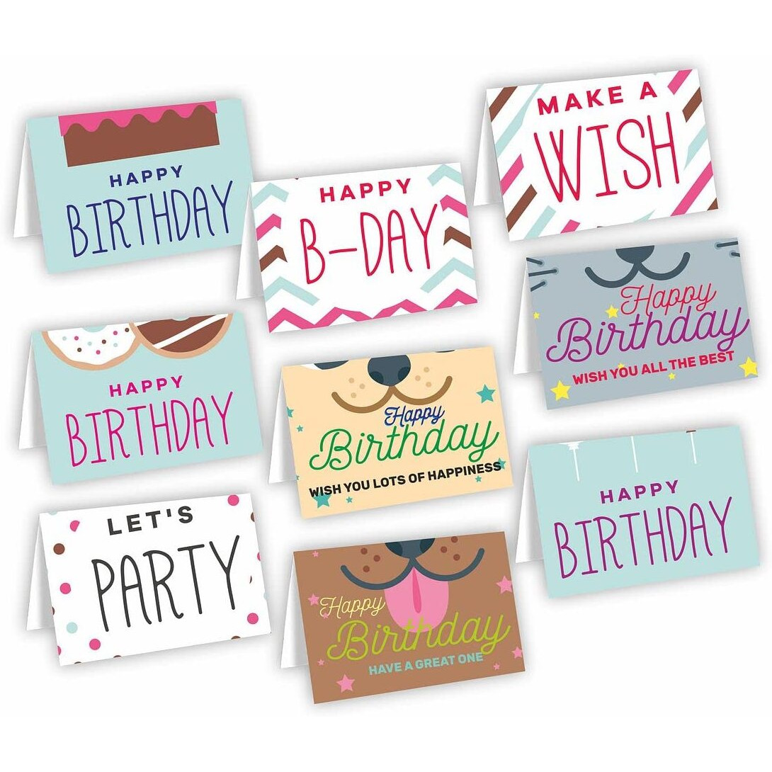 CVANU Attractive 9 Designs Greeting Cards, Blank Notecard With Envelopes for Office, All Occasion(54pcs)(3x4 inch)_c16
