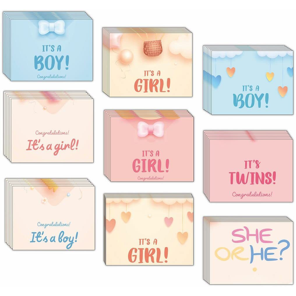 CVANU Attractive 9 Designs Greeting Cards, Blank Notecard With Envelopes for Office, All Occasion(90pcs)(3x4 inch)_c17