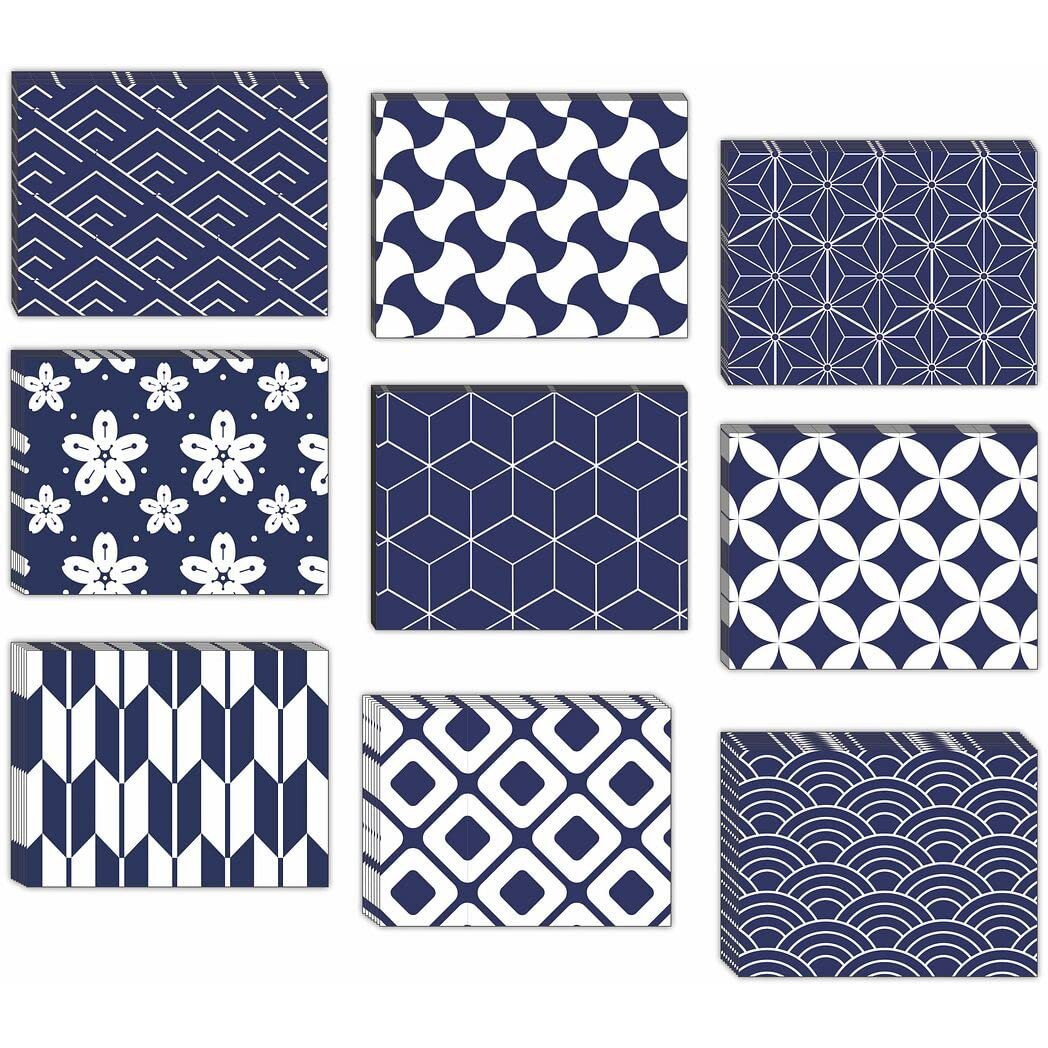 CVANU Attractive 9 Designs Greeting Cards, Blank Notecard With Envelopes for Office, All Occasion(18pcs)(3x4 inch)_c19