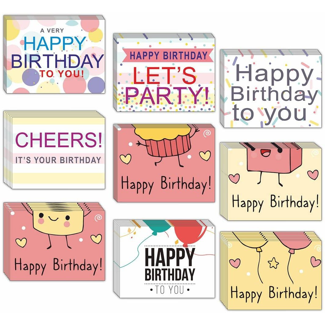 CVANU Attractive 9 Designs Greeting Cards, Blank Notecard With Envelopes for Office, All Occasion(18pcs)(3x4 inch)_c15