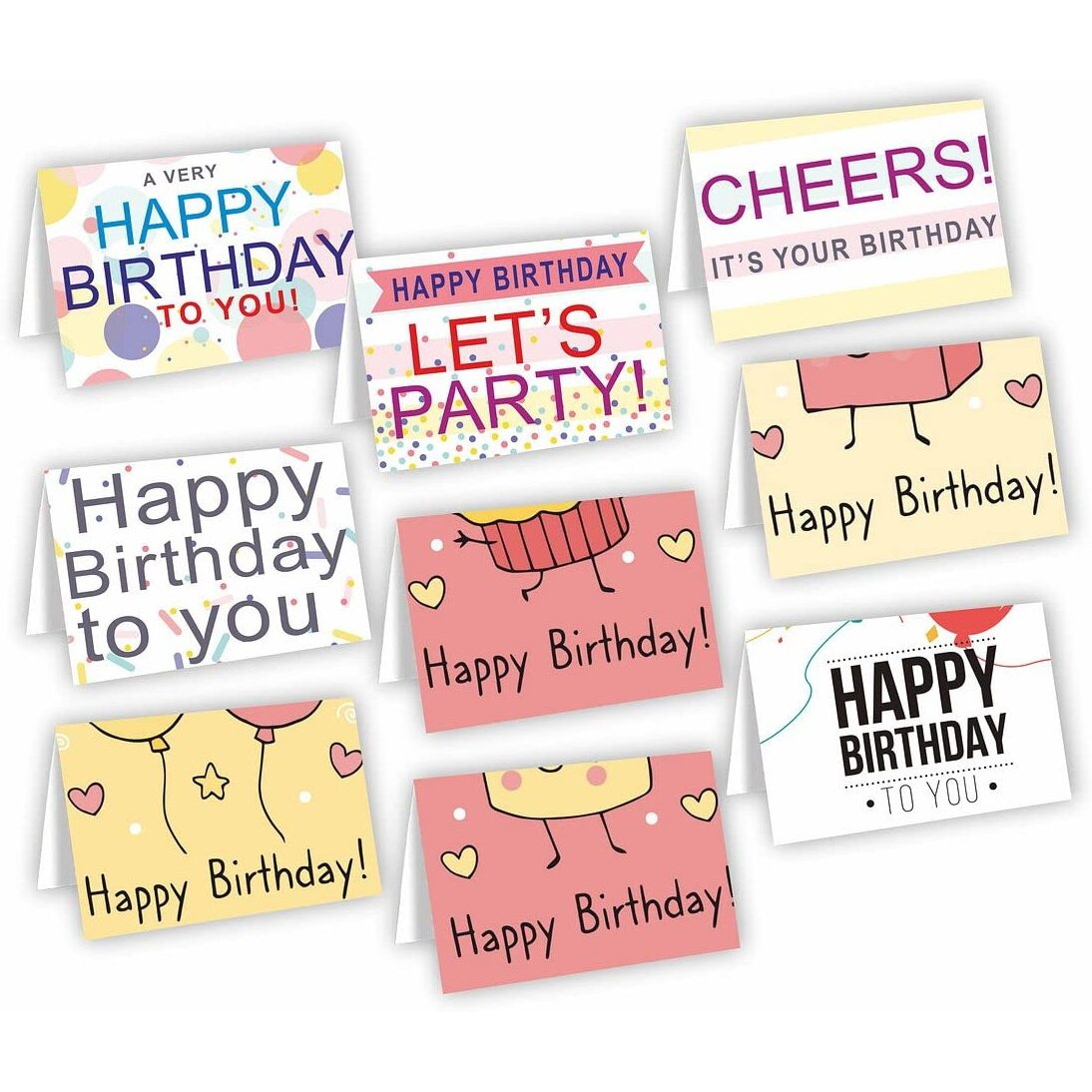 CVANU Attractive 9 Designs Greeting Cards, Blank Notecard With Envelopes for Office, All Occasion(18pcs)(3x4 inch)_c15