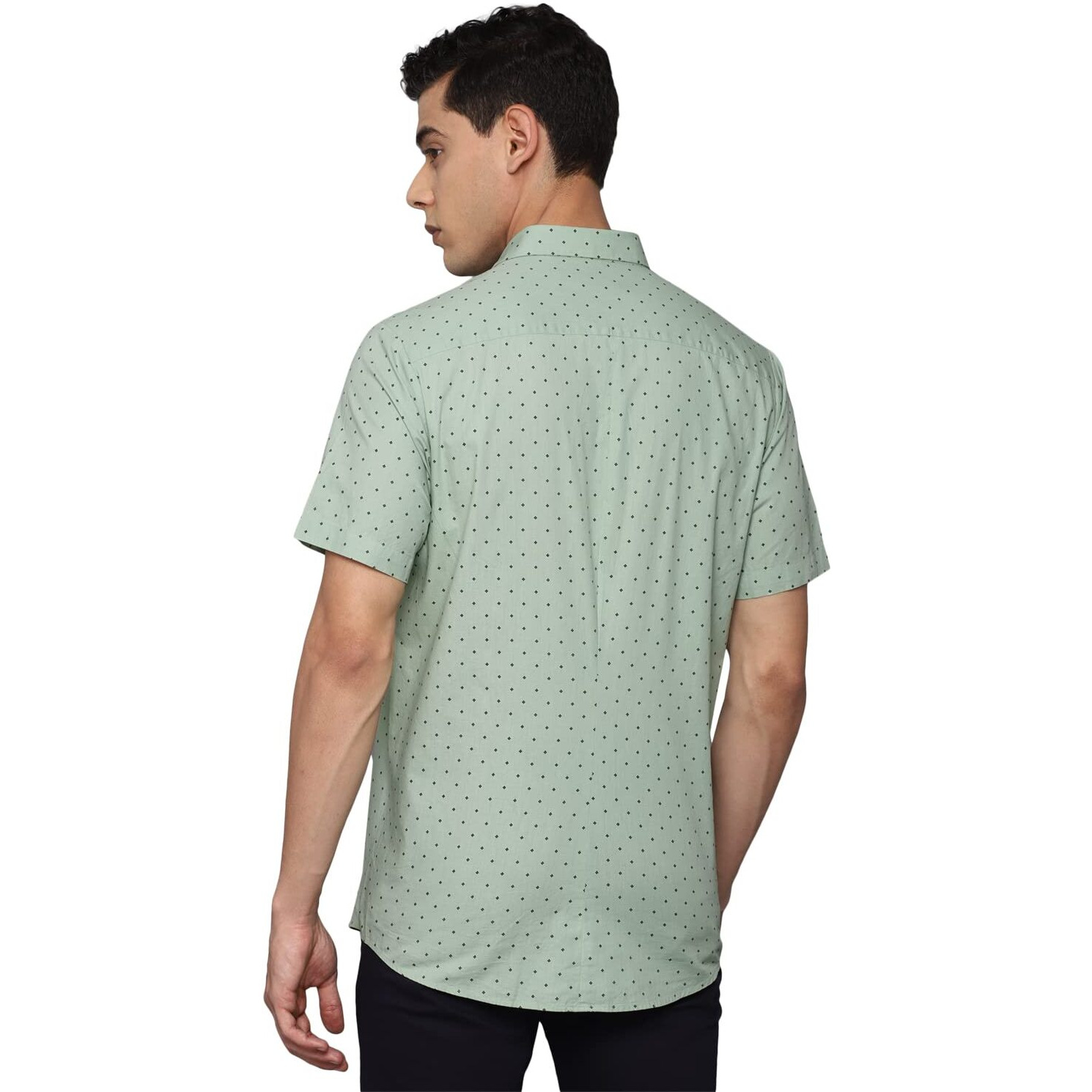 Allen Solly Men's Printed Straight Regular Fit Shirt (Asshqspf741597_Green 39)