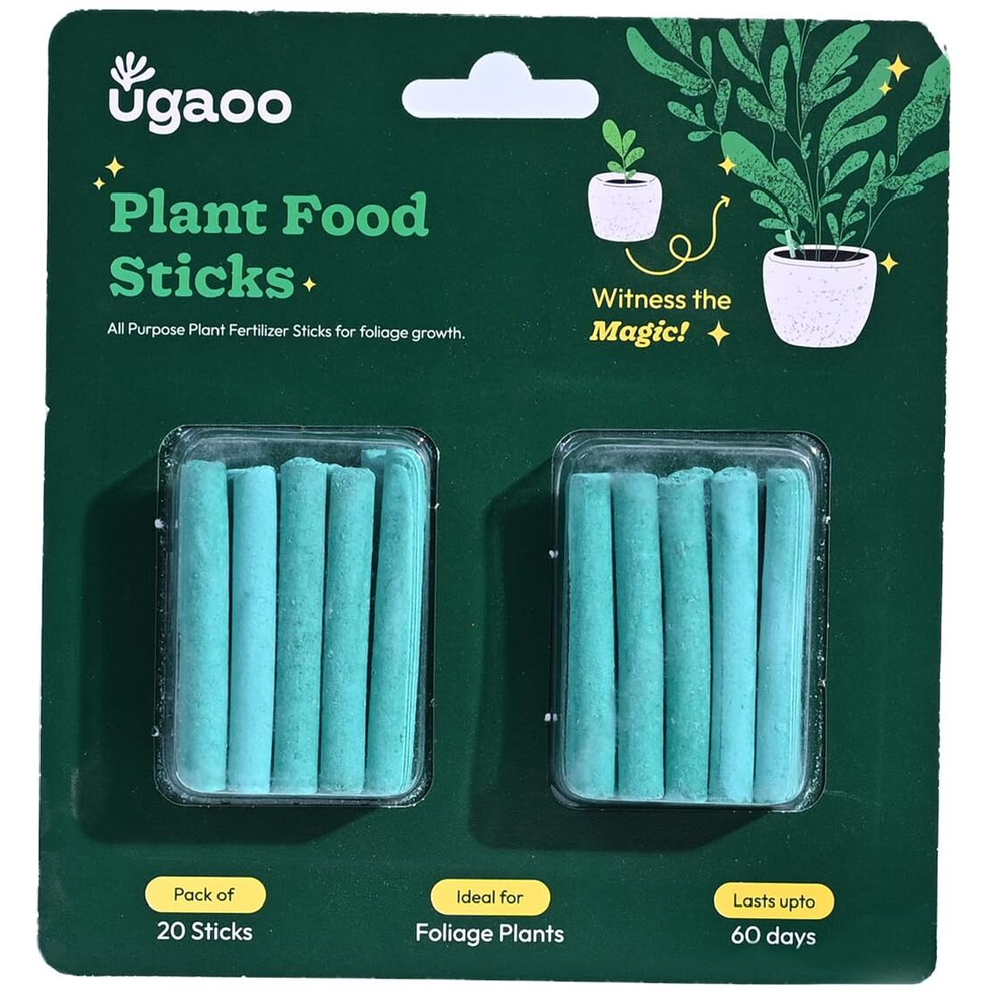 UGAOO Plant Food Fertilizer Sticks For All Home Garden Indoor & Outdoor Plants - Pack Of 20