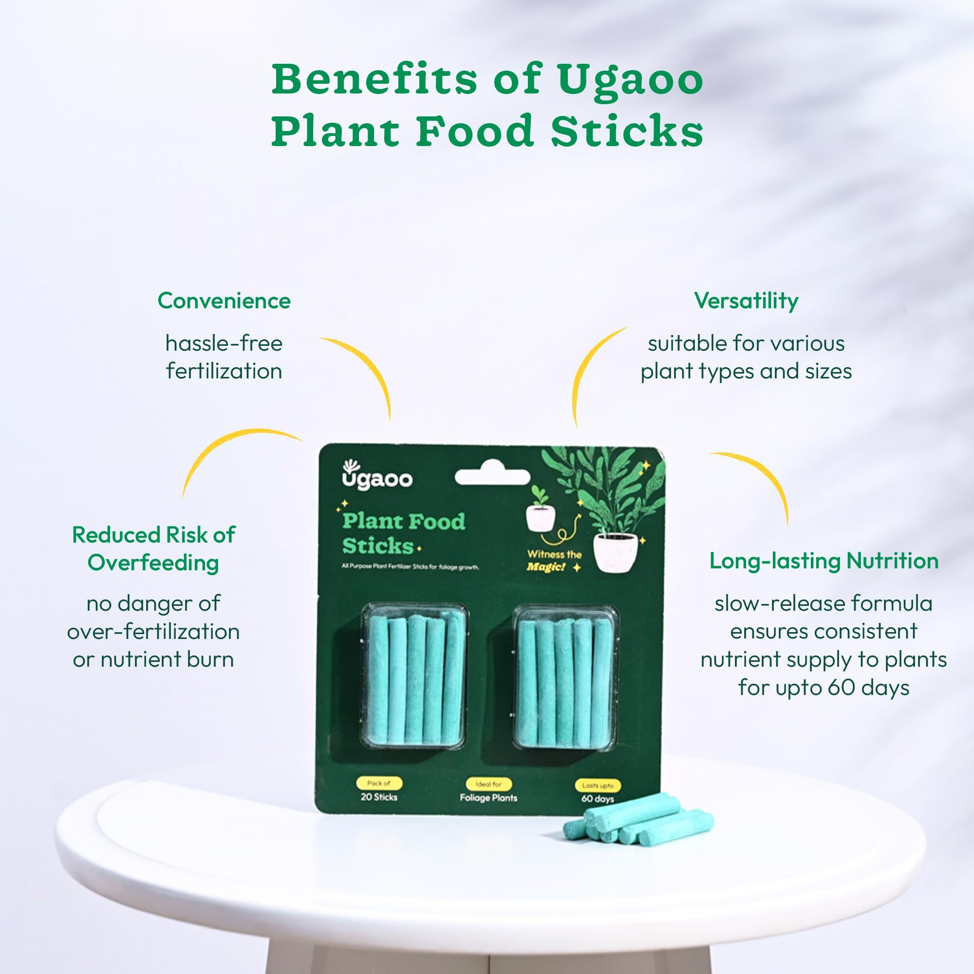UGAOO Plant Food Fertilizer Sticks For All Home Garden Indoor & Outdoor Plants - Pack Of 20