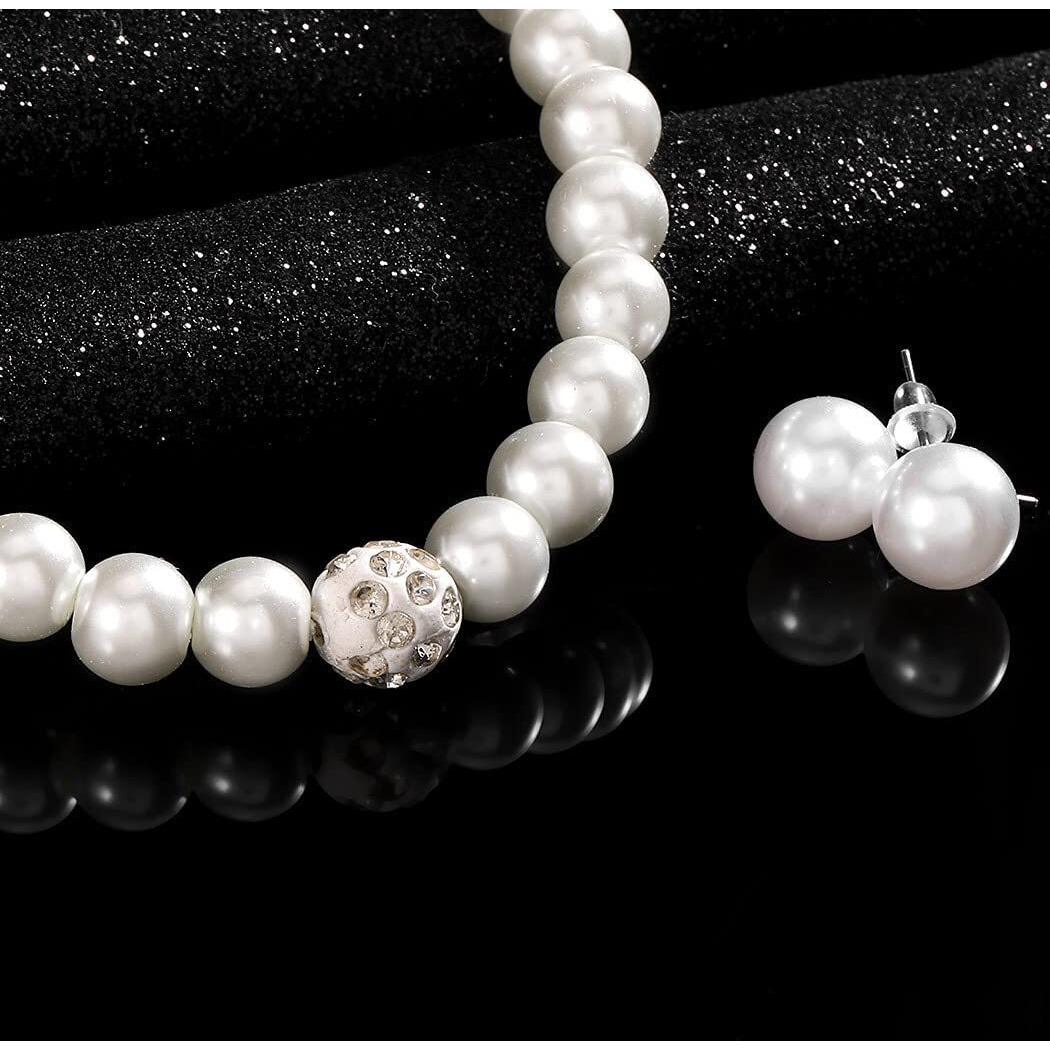 ANNA CREATIONS Latest Stylish Pearl Pendant Choker Necklace With Pearl Stud Earrings set for Women and Girls (STYLE 2)