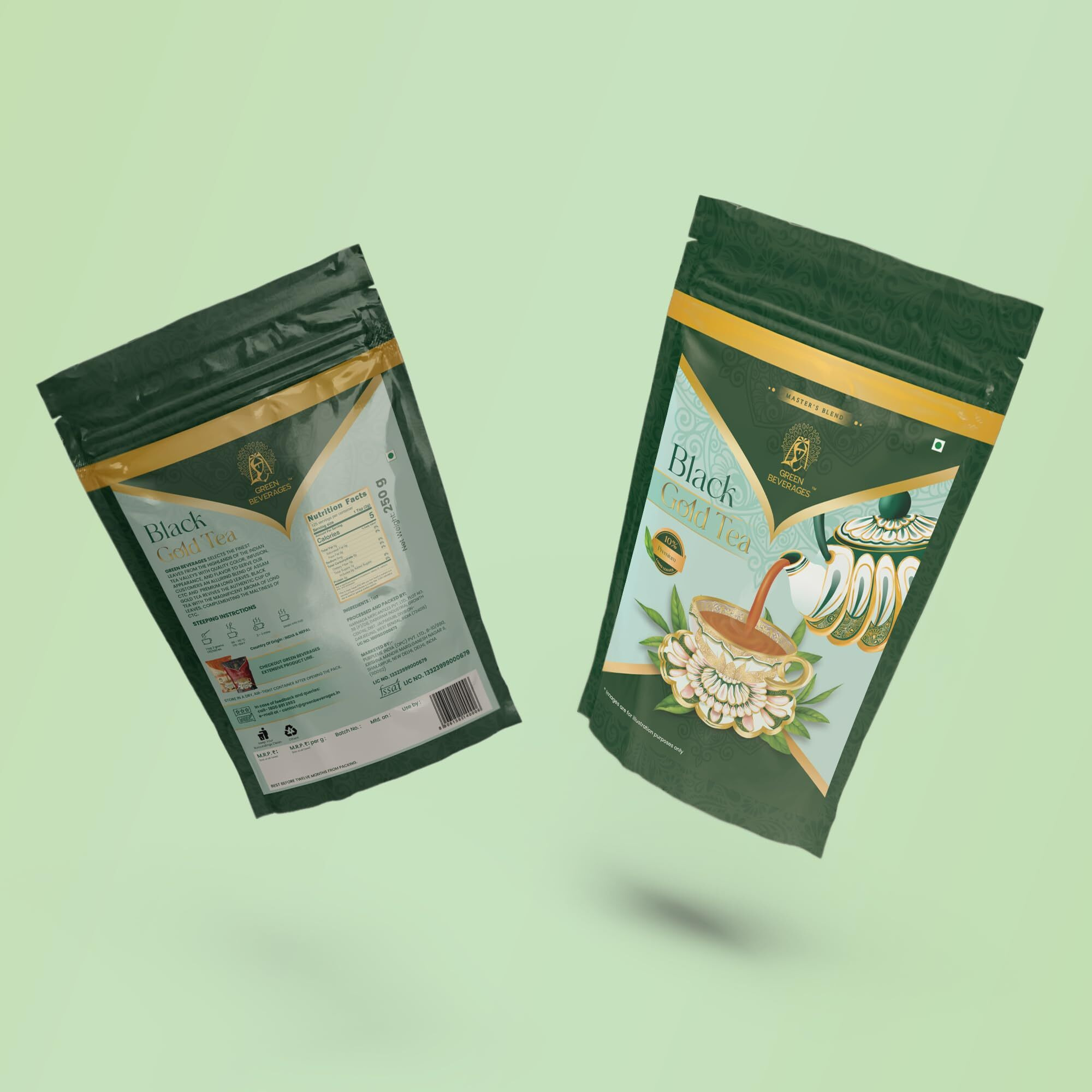 Green Beverages Black Gold Assam Select Tea 250g | Blend of Premium Assam Gardens | Leaf Tea | Strong and Kadak Chai | Hand-crafted by Master Tea Experts | Milk Tea