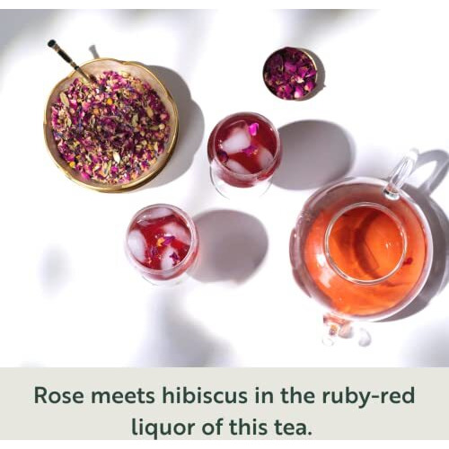 Luxmi Estates African Rose Herbal Tea 25 Tea Bags (50gm) Pack |USDA Certified Organic Tea|Hibiscus,Roses|Decaffeinated|Flavourful|100% Natural|Support A Healthy response