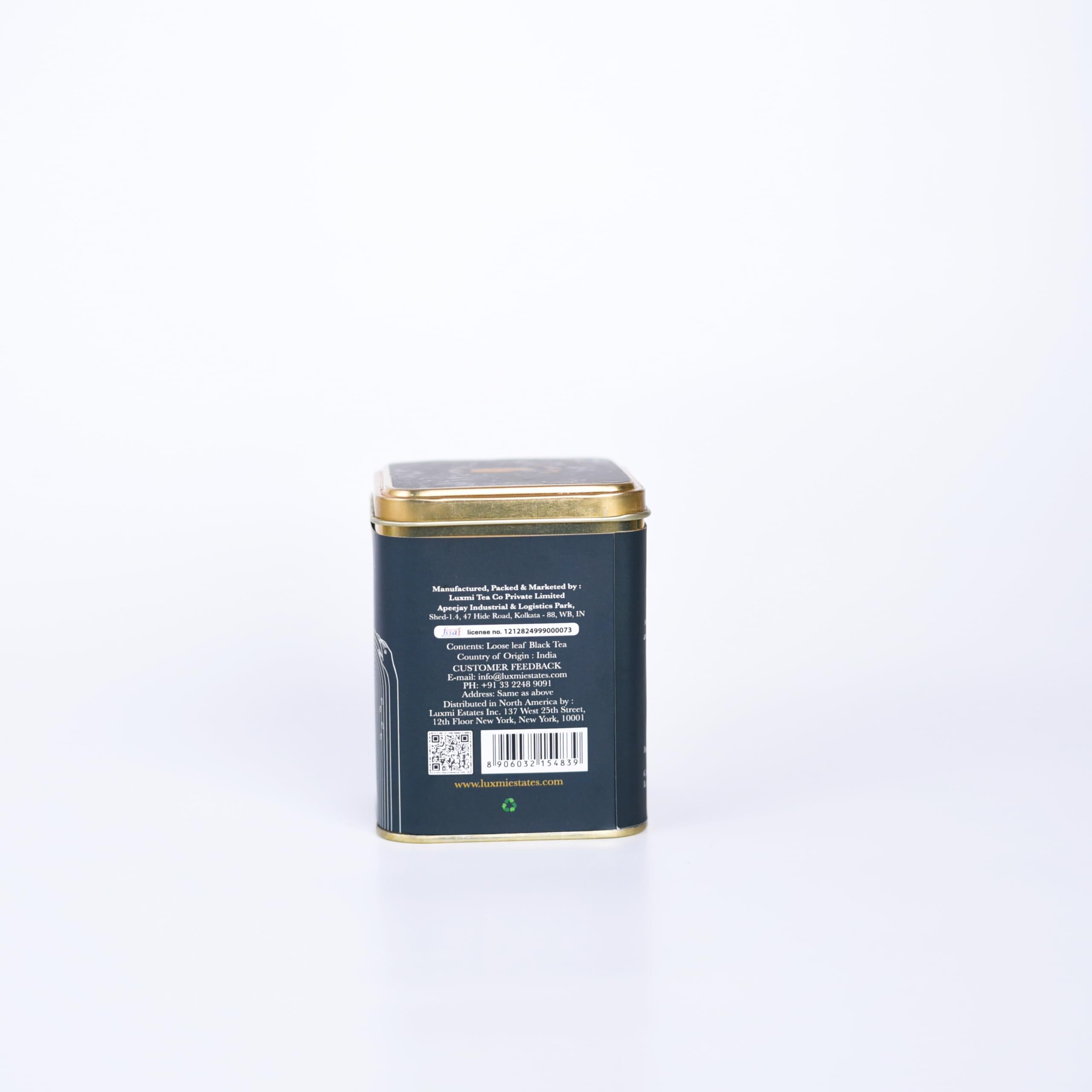 Luxmi Estates Assam Gold Chai | 100 gm | Signature India Collection | CTC Tea | Black tea collection | Organic Strong tea | Antioxidants | Assam Valley tea | Cardamom, Saffron, Cinnamon, Natural Cardamom Extract
